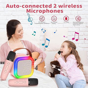 Portable Karaoke sound system with 2 Wireless Mikes
